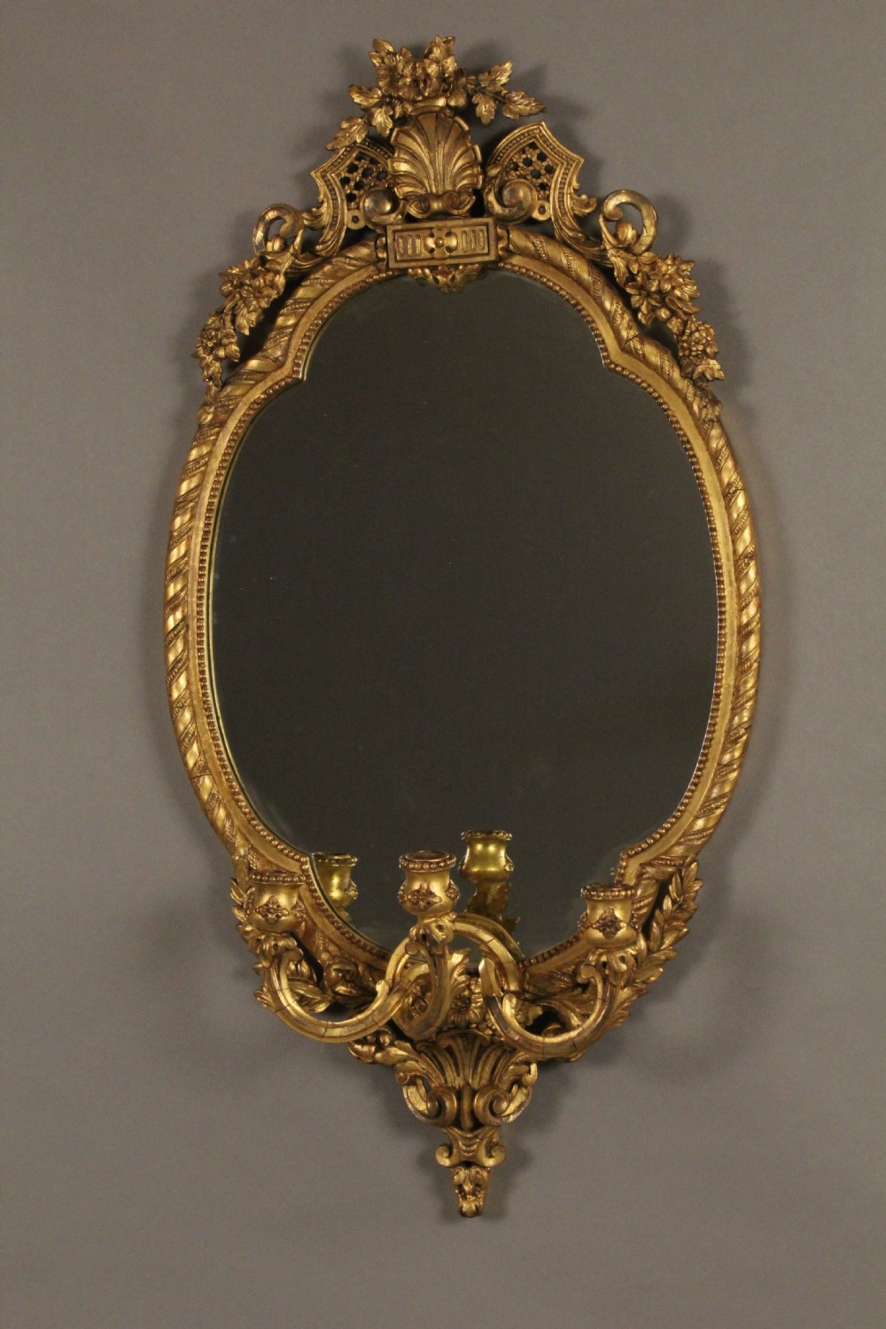 Gilt Wood Girandole Mirror
