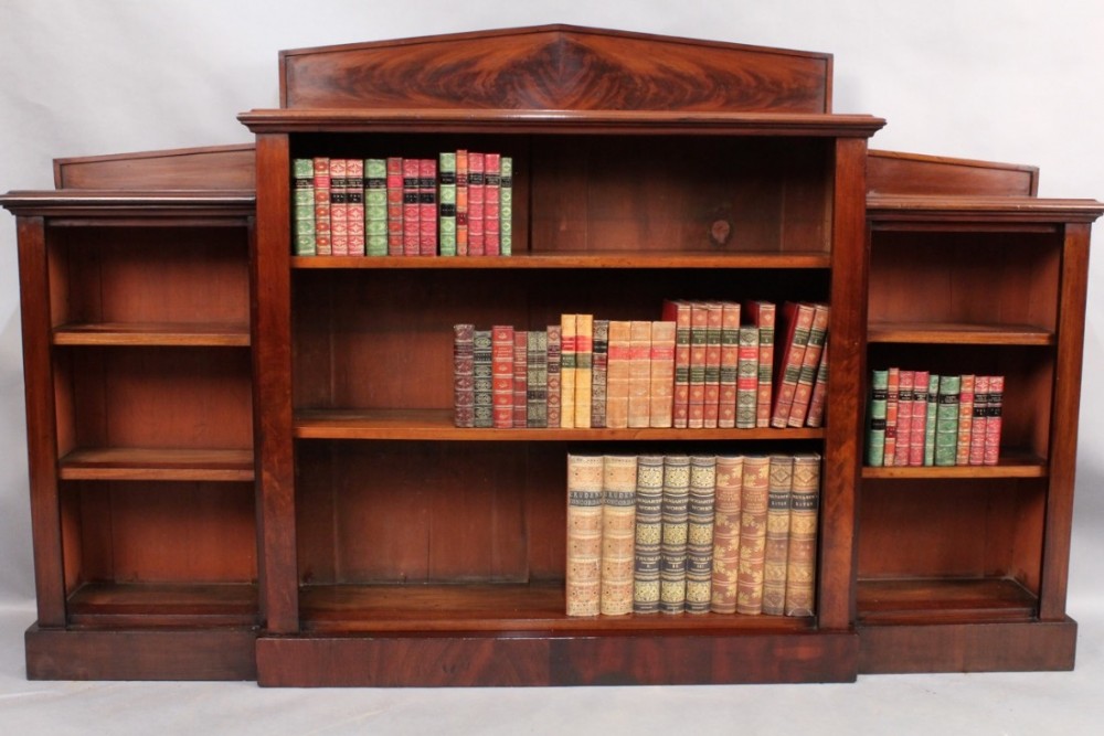 Mahogany Breakfront Open Bookcase