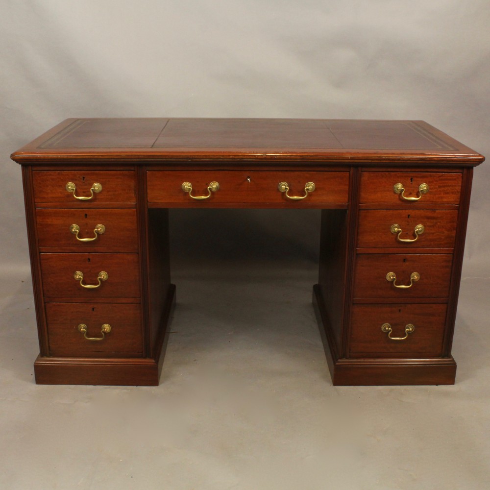 Victorian Mahogany Pedestal Desk
