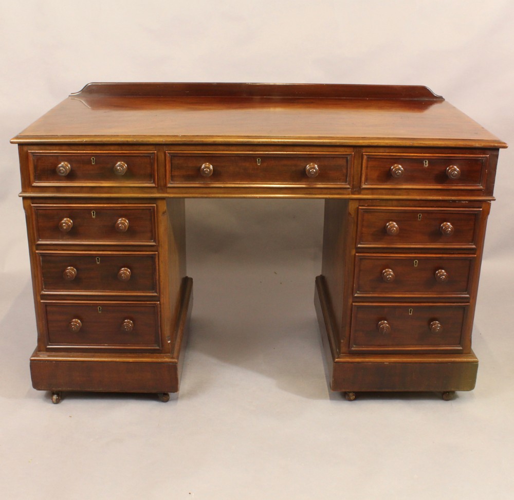 Nineteenth Century Mahogany Pedestal desk