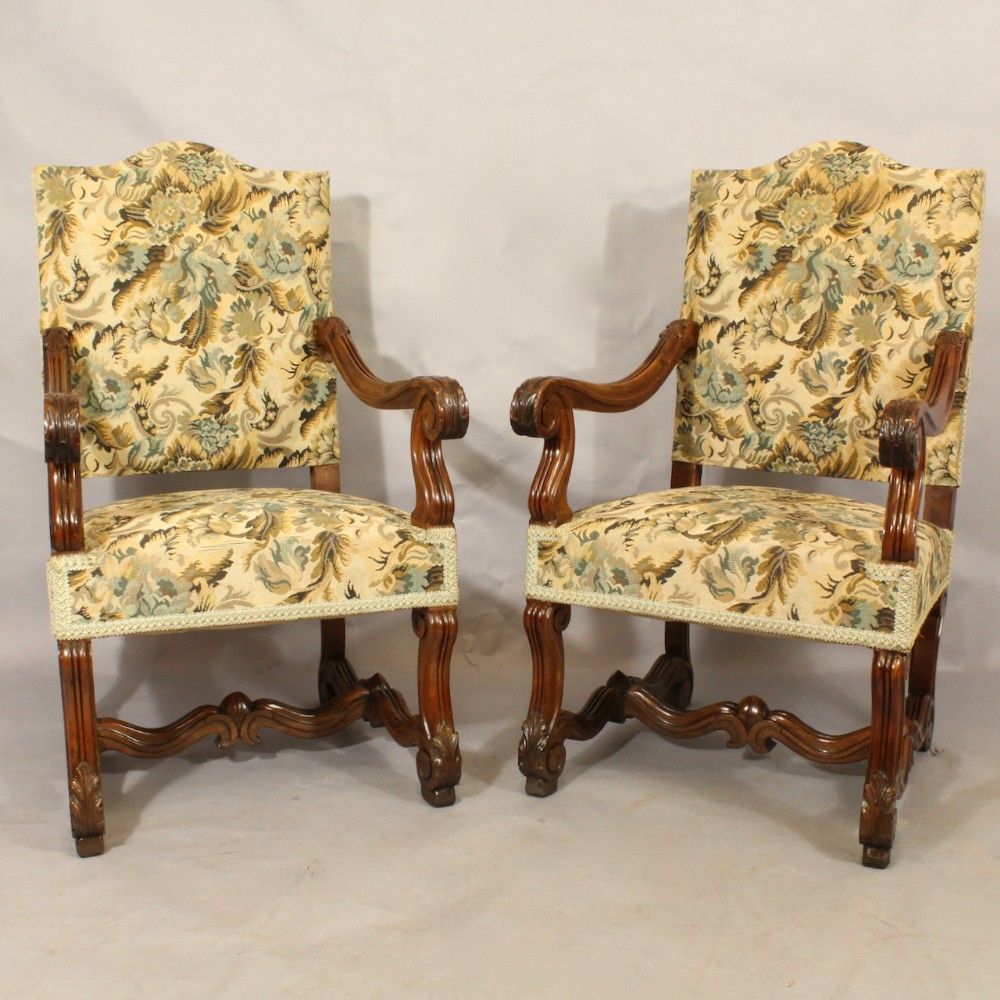 Pair of Walnut Armchairs