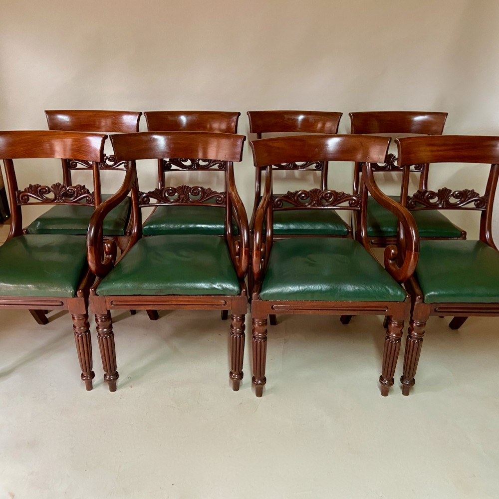 Set of Eight Regency Dining Chairs
