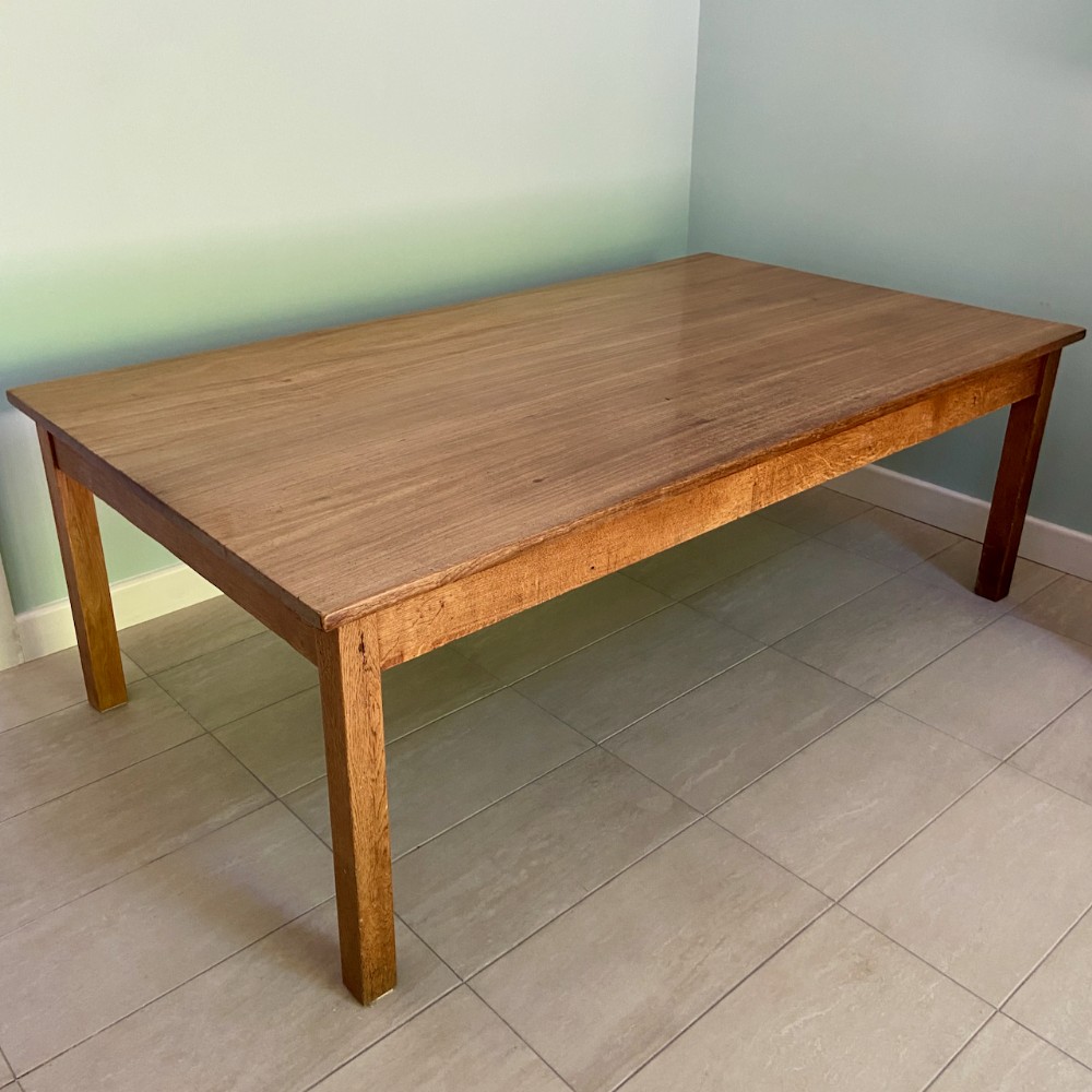 Impressive 7ft Iroko and Oak Kitchen Table