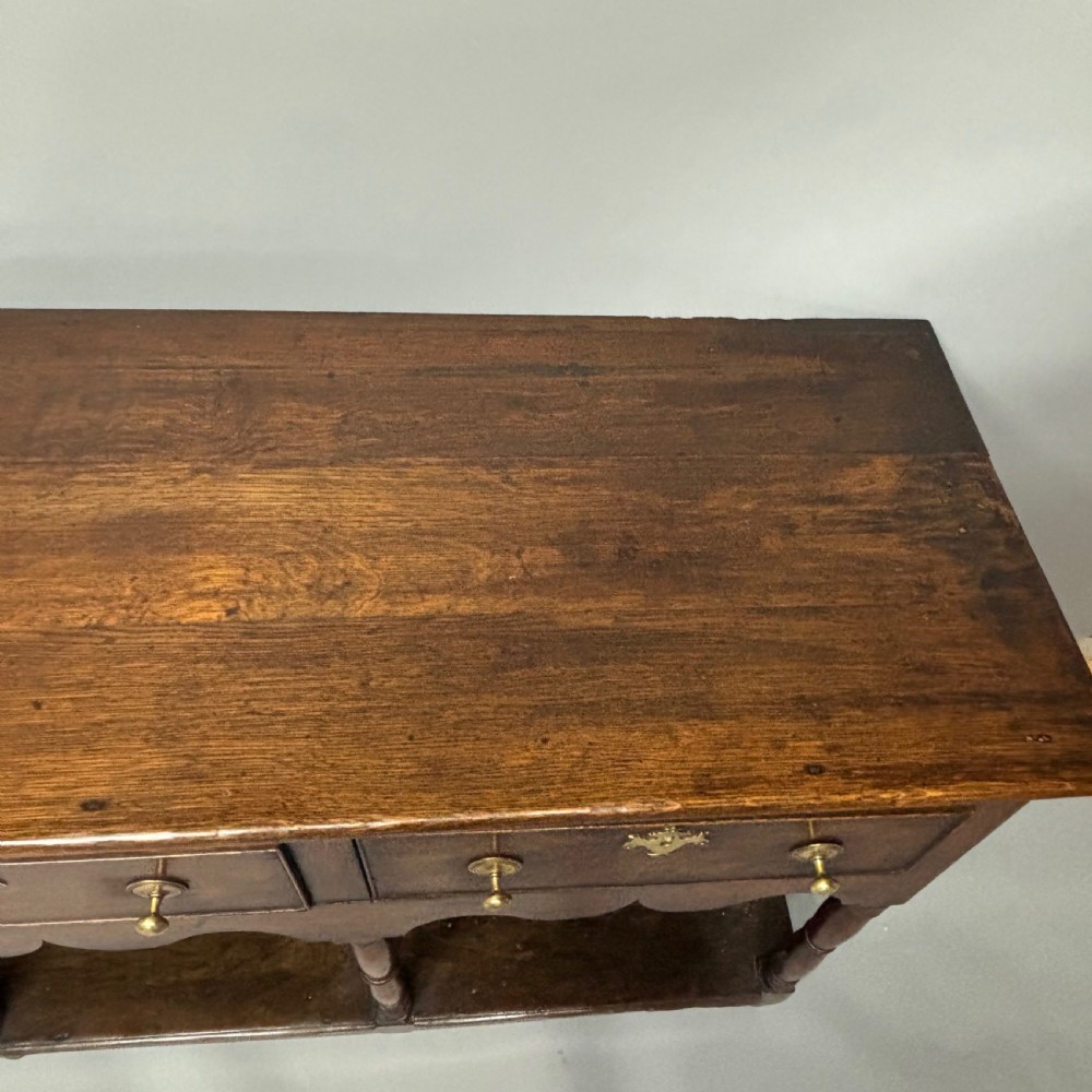 George III Oak Potboard Dresser Base View V