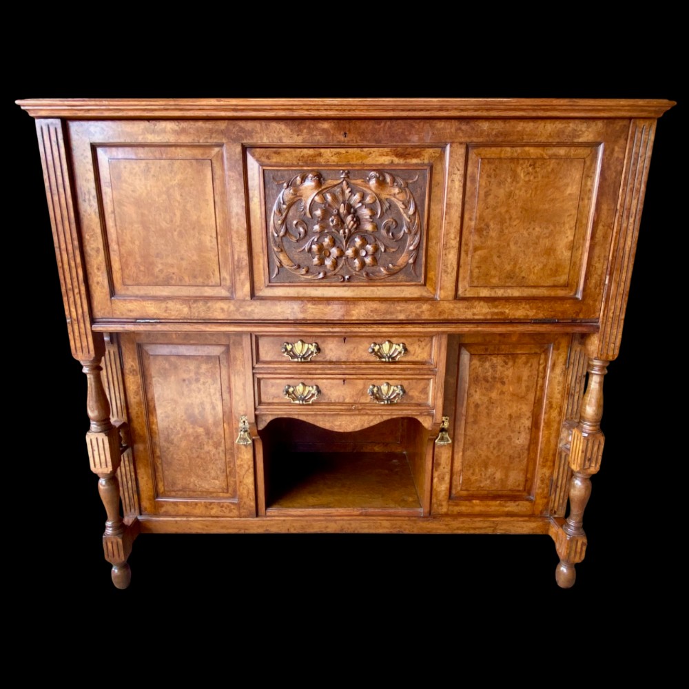 Late Nineteenth Century Pollard Oak Secretaire