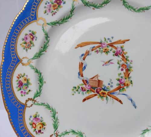 SET OF 3 EARLY VICTORIAN HANDPAINTED PORCELAIN CABINET PLATES - ADDITIONAL PHOTO 3