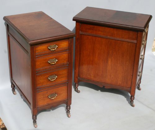 A PAIR OF LATE VICTORIAN BEDSIDE CHESTS BY JAMES SHOOLBRED ADAPTED - ADDITIONAL PHOTO 1