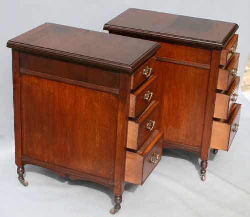 A PAIR OF LATE VICTORIAN BEDSIDE CHESTS BY JAMES SHOOLBRED ADAPTED - ADDITIONAL PHOTO 3