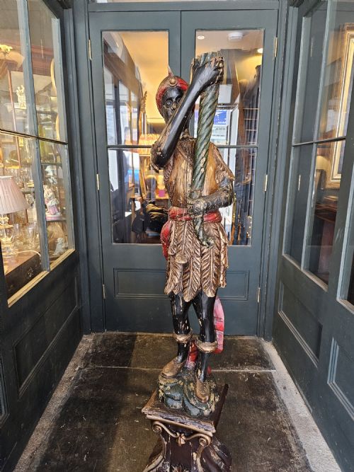 CARVED WOOD BLACKAMOOR IN ORIGINAL PAINT - ADDITIONAL PHOTO 1