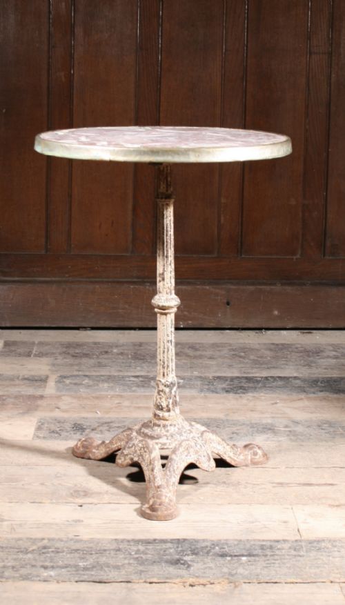 CAST IRON MARBLE BISTRO TABLE - ADDITIONAL PHOTO 1