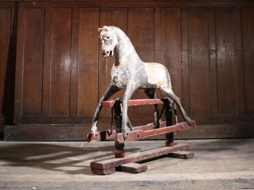 EARLY ROCKING HORSE IN ORIGINAL PAINT - ADDITIONAL PHOTO 1