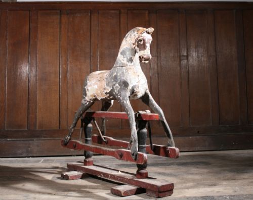 EARLY ROCKING HORSE IN ORIGINAL PAINT - ADDITIONAL PHOTO 2