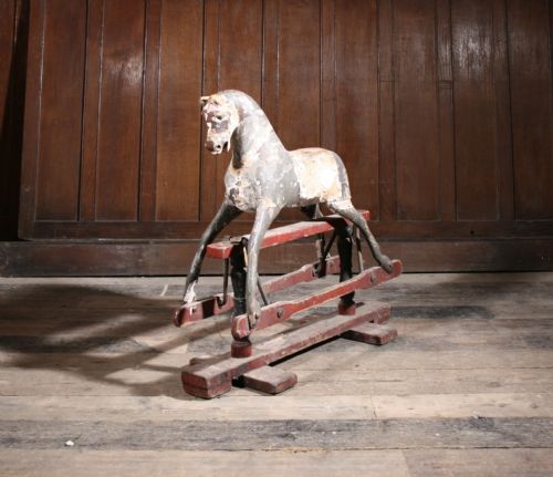 EARLY ROCKING HORSE IN ORIGINAL PAINT - ADDITIONAL PHOTO 3