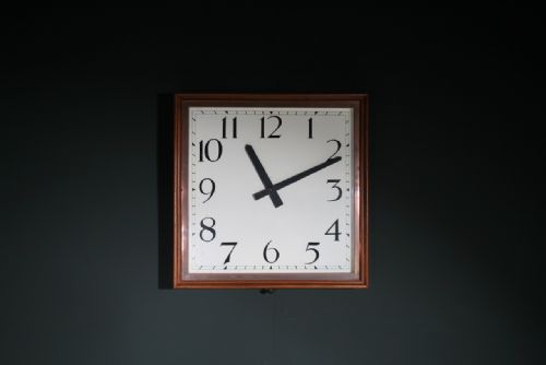 WALNUT AND COPPER WALL CLOCK