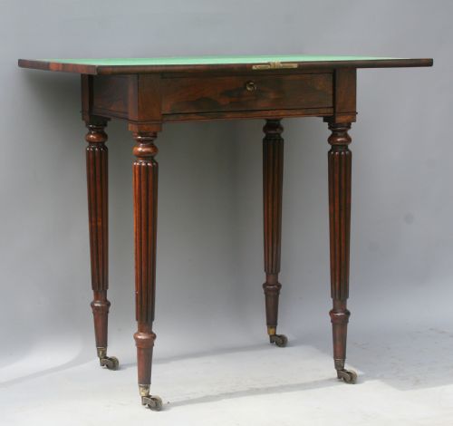 A REGENCY ROSEWOOD GAMESWORK TABLE IN THE MANNER OF GILLOWS - ADDITIONAL PHOTO 1