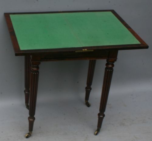 A REGENCY ROSEWOOD GAMESWORK TABLE IN THE MANNER OF GILLOWS - ADDITIONAL PHOTO 4