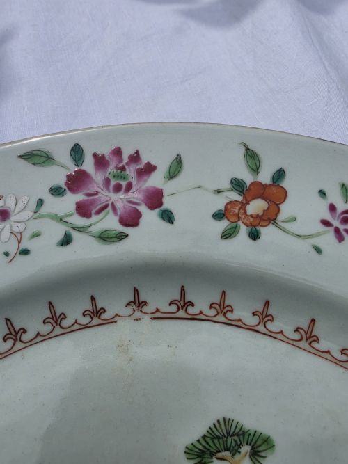 QIANLONG FAMILLE ROSE PORCELAIN CHARGER OR PLATE CHINESE EXPORT 1750S - ADDITIONAL PHOTO 3