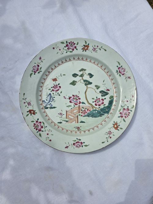 QIANLONG FAMILLE ROSE PORCELAIN CHARGER OR PLATE CHINESE EXPORT 1750S - ADDITIONAL PHOTO 9