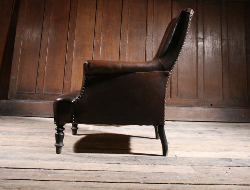 FRENCH LEATHER CHAIR FROM THE 1800S - ADDITIONAL PHOTO 3