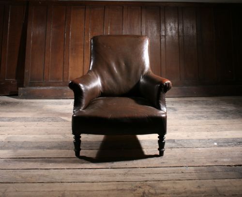 FRENCH LEATHER CHAIR FROM THE 1800S - ADDITIONAL PHOTO 5