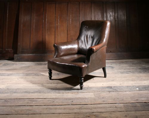 FRENCH LEATHER CHAIR FROM THE 1800S - ADDITIONAL PHOTO 6