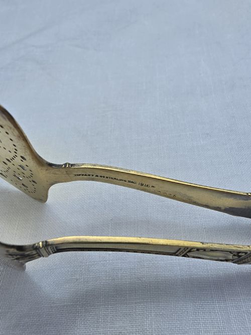 TIFFANY COMPANY SAN LORENZO 1916 PATTERN PASTRY OR SANDWICH SERVER SILVER GILT - ADDITIONAL PHOTO 4