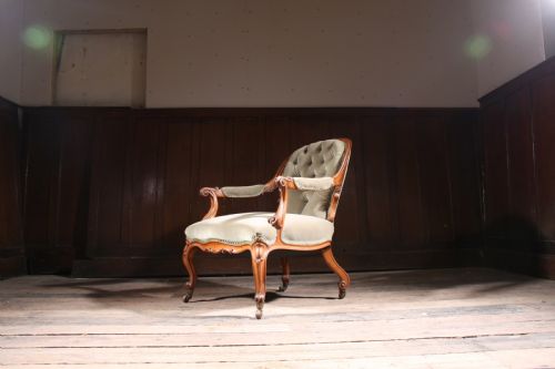 Antique Walnut Library Chair