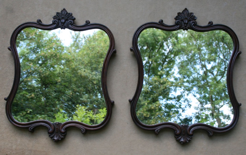A Pair of Mid – Victorian Rosewood Framed Wall Mirrors