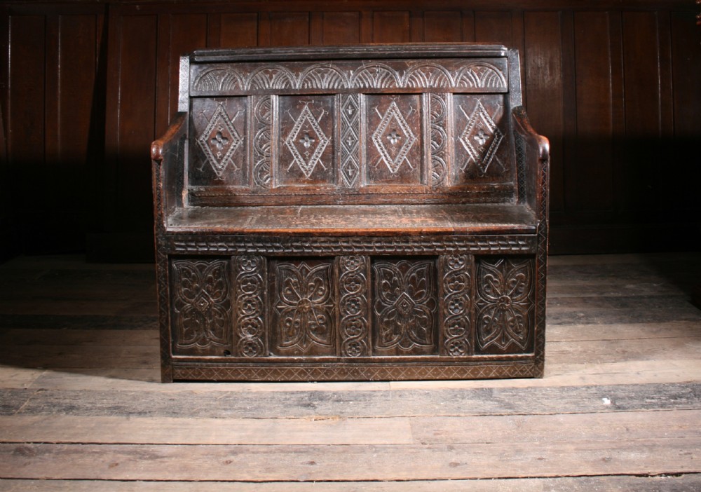 Antique Oak Settle England 1600s