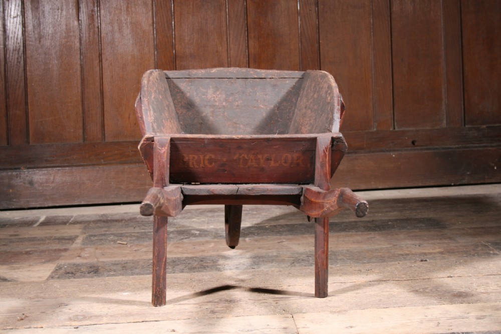 Antique Folk Art Barrow in Original Paint View II