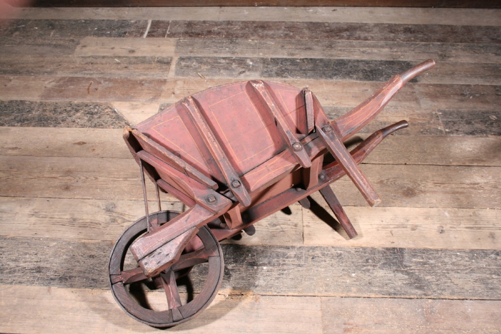 Antique Folk Art Barrow in Original Paint View IV