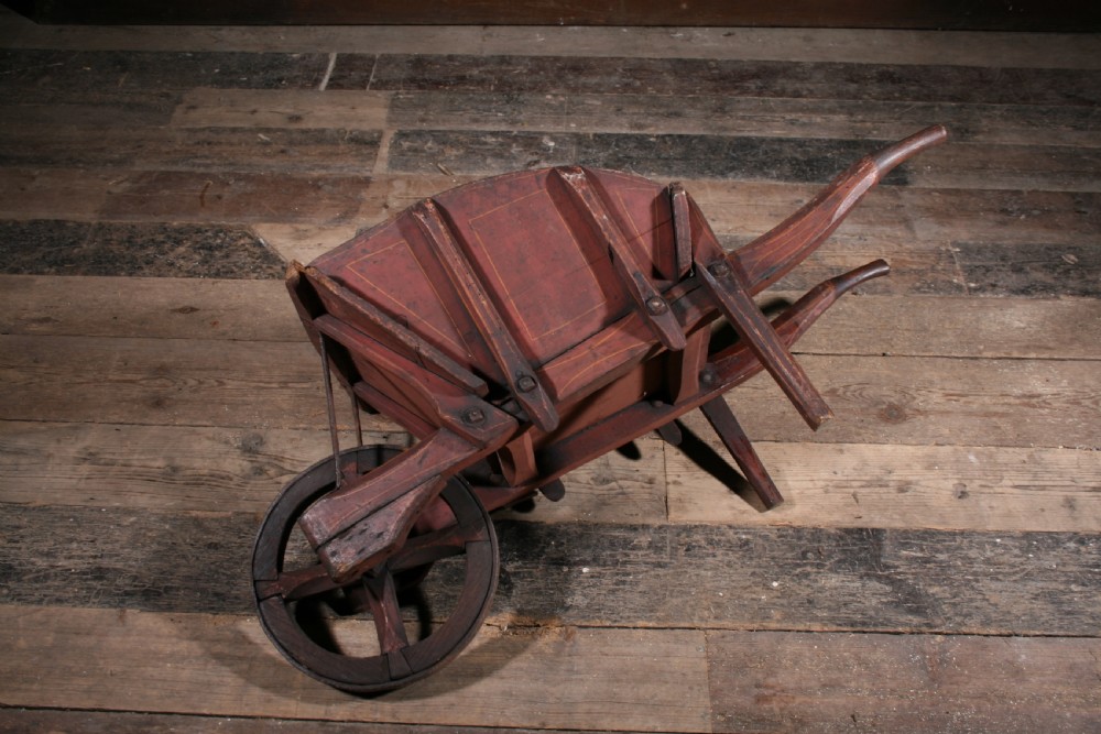 Antique Folk Art Barrow in Original Paint View V