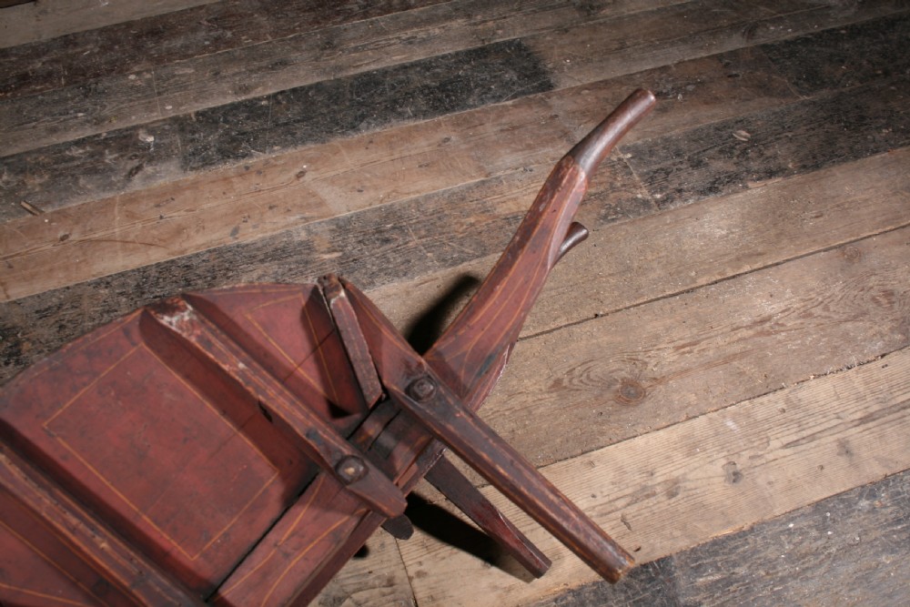 Antique Folk Art Barrow in Original Paint View VII