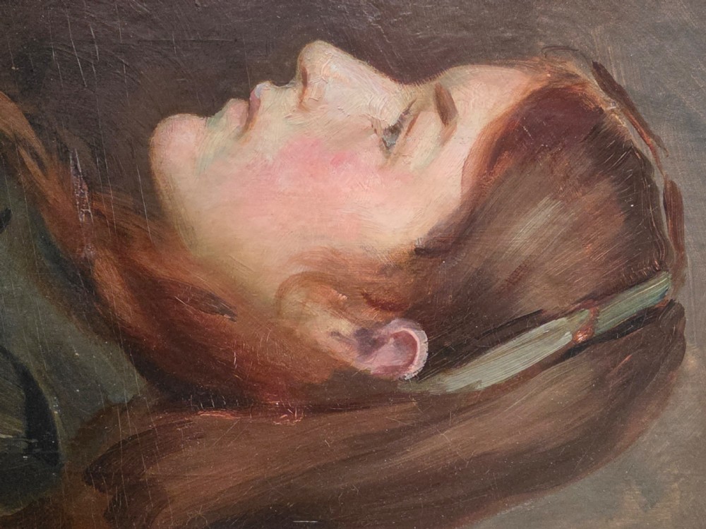 Edwardian Portrait of a Lady Oil on Board England c.1910 View II