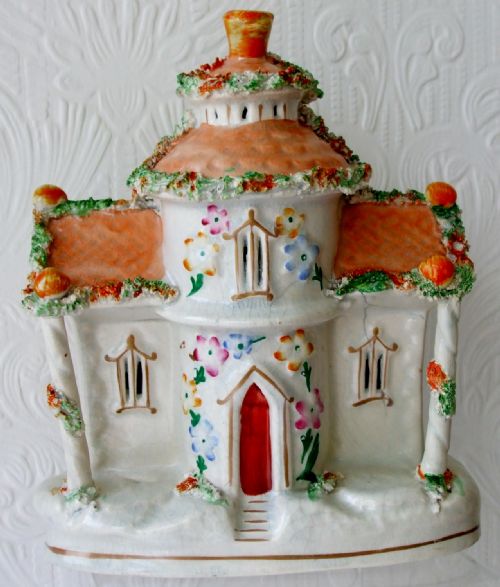Antique English Victorian Staffordshire Pottery Pastille Burner ~ H3265