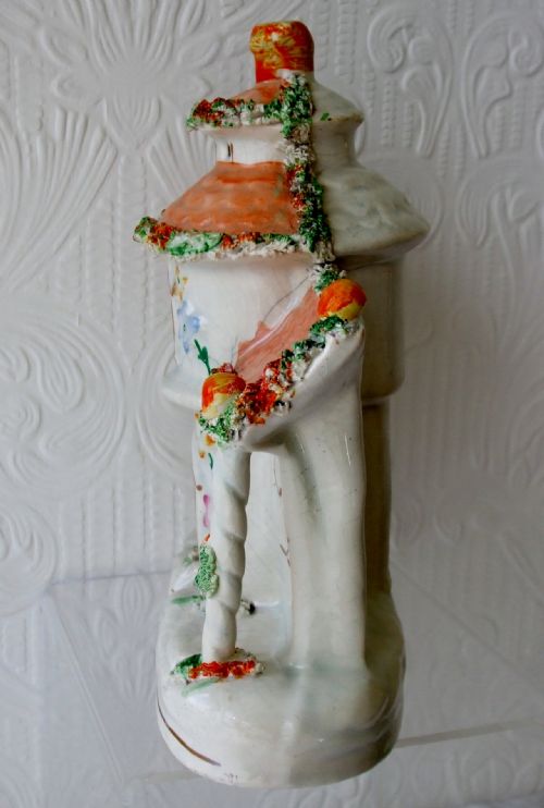 fig 1. Antique English Victorian Staffordshire Pottery Pastille Burner ~ H3265
