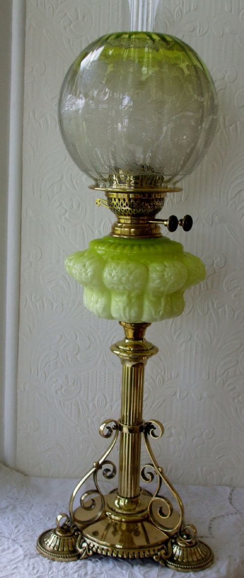 Antique English / Scottish "Young's" Victorian Oil Lamp