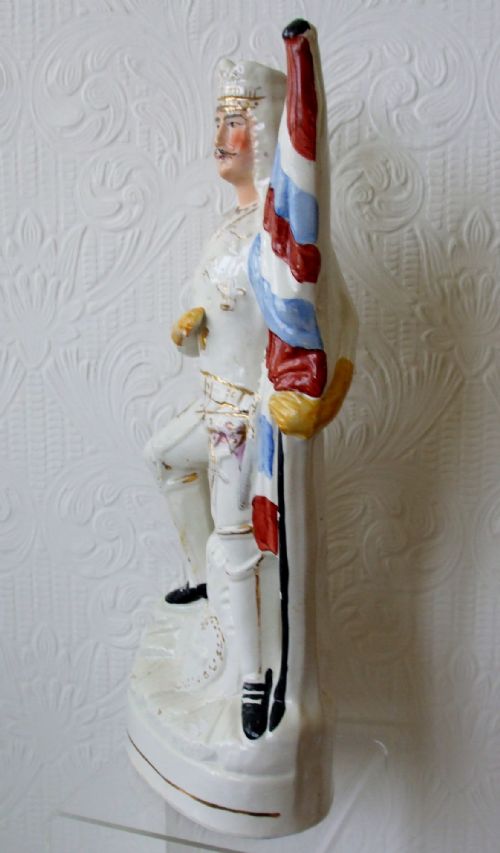 fig 1. Antique English Victorian Staffordshire Pottery Theatrical Portrait Figure ~ 