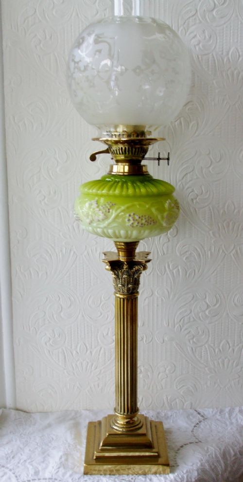 Antique English Victorian Oil Lamp