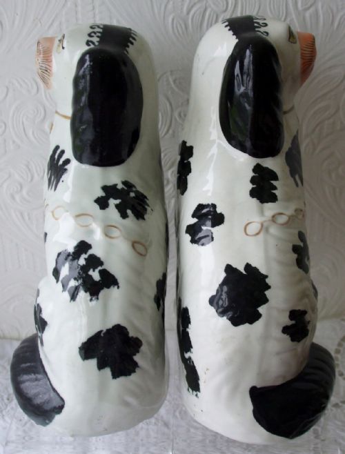 fig 1. Pair of Antique English Victorian Staffordshire Pottery Disraeli 