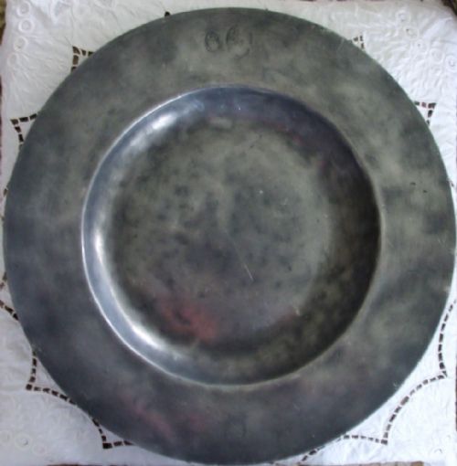 Antique English Stuart Pewter Dish