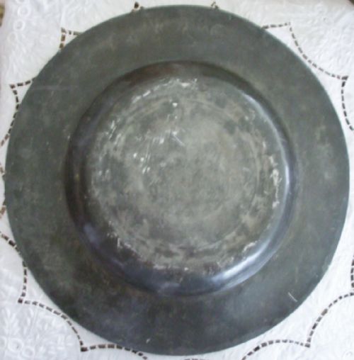 fig 1. Antique English Stuart Pewter Dish