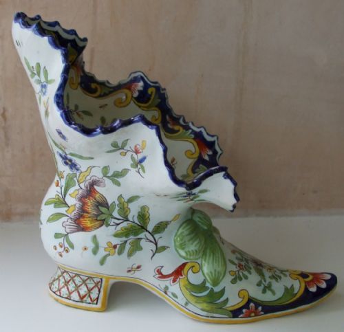 fig 2. Antique Desvres French Faience Boot