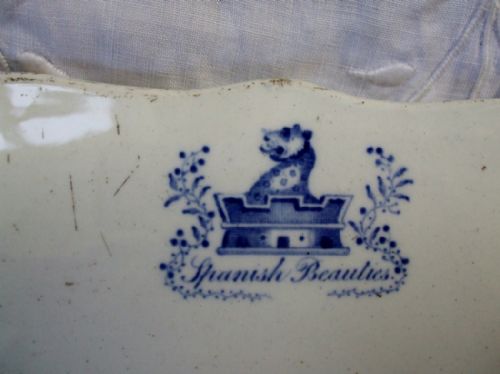 fig 2. Antique English Victorian Blue and White Transfer