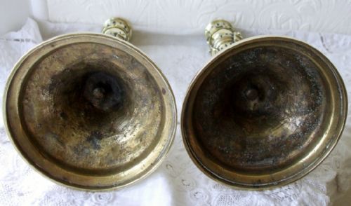 fig 1. Pair of Antique French Second Empire Brass Candlesticks