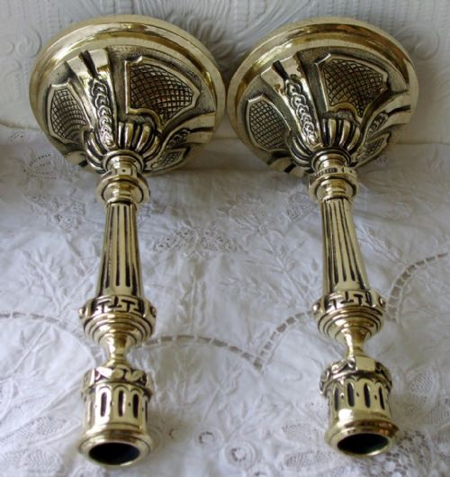 fig 2. Pair of Antique French Second Empire Brass Candlesticks