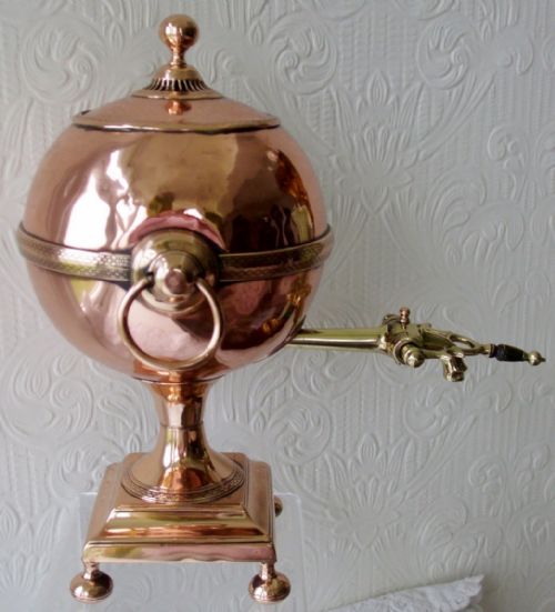 fig 2. Antique English Georgian Copper Globe Samovar