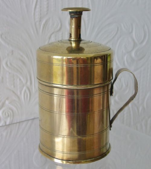 Antique English Georgian Brass Bougie Box