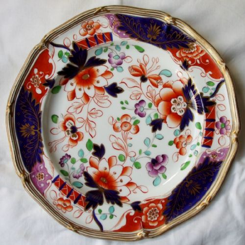 Antique English Georgian "Imari" Pattern Ironstone Cabinet Plate ~ John Davenport of Longport