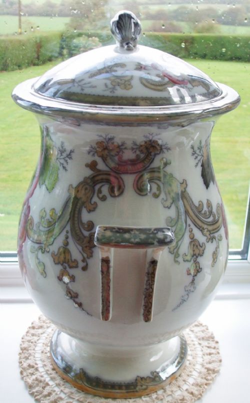 fig 1. Antique English Victorian Ironstone Leech Jar and Cover
